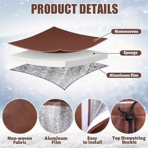 Tree Root Insulation Protective Cover Freeze Protection Bag Gray 1