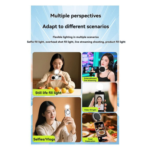 Luz de selfie magnética LED recarregável para celulares de 17, 15 e 14 polegadas. 2