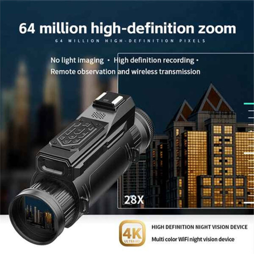 Μονόκυαλο D12 4K Ψηφιακής Νυχτερινής Όρασης 28X Υπέρυθρης Κάμερας 2