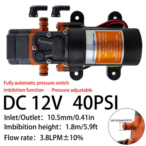 Pompa a membrana per camper per DC12V 40PSI 1