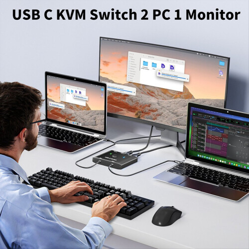 8K USB C KVM-switch, USB3.1 Type-C-splitter 1