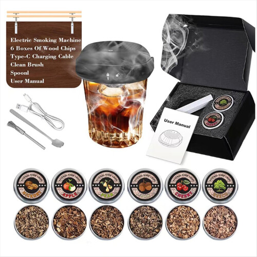 Electric Cocktail Smoker Kit Rechargeable One-Button 1