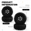 Conjunto de 4 rodas de metal Beadlock de 122 mm (1,9 polegadas) com pneus de borracha, pretas. 6