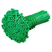 Abraçadeiras de nylon autotravantes, verdes, 4 x 200 mm, pacote com 500 unidades.
