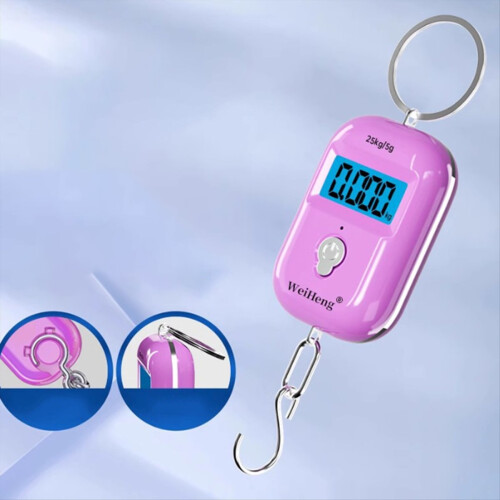 Μίνι κρεμαστή ζυγαριά 25kg 5g με γάντζο και ζυγαριά 2