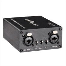Filtro isolador de áudio XLR com redução de ruído que elimina ruídos de corrente.