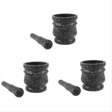 Set di 3 pestelli con motivo a pietra, macina spezie ed erbe aromatiche
