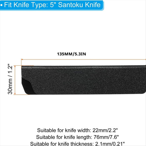 Capas protetoras em ABS para faca Santoku de 5 polegadas, pacote com 6 unidades. 1