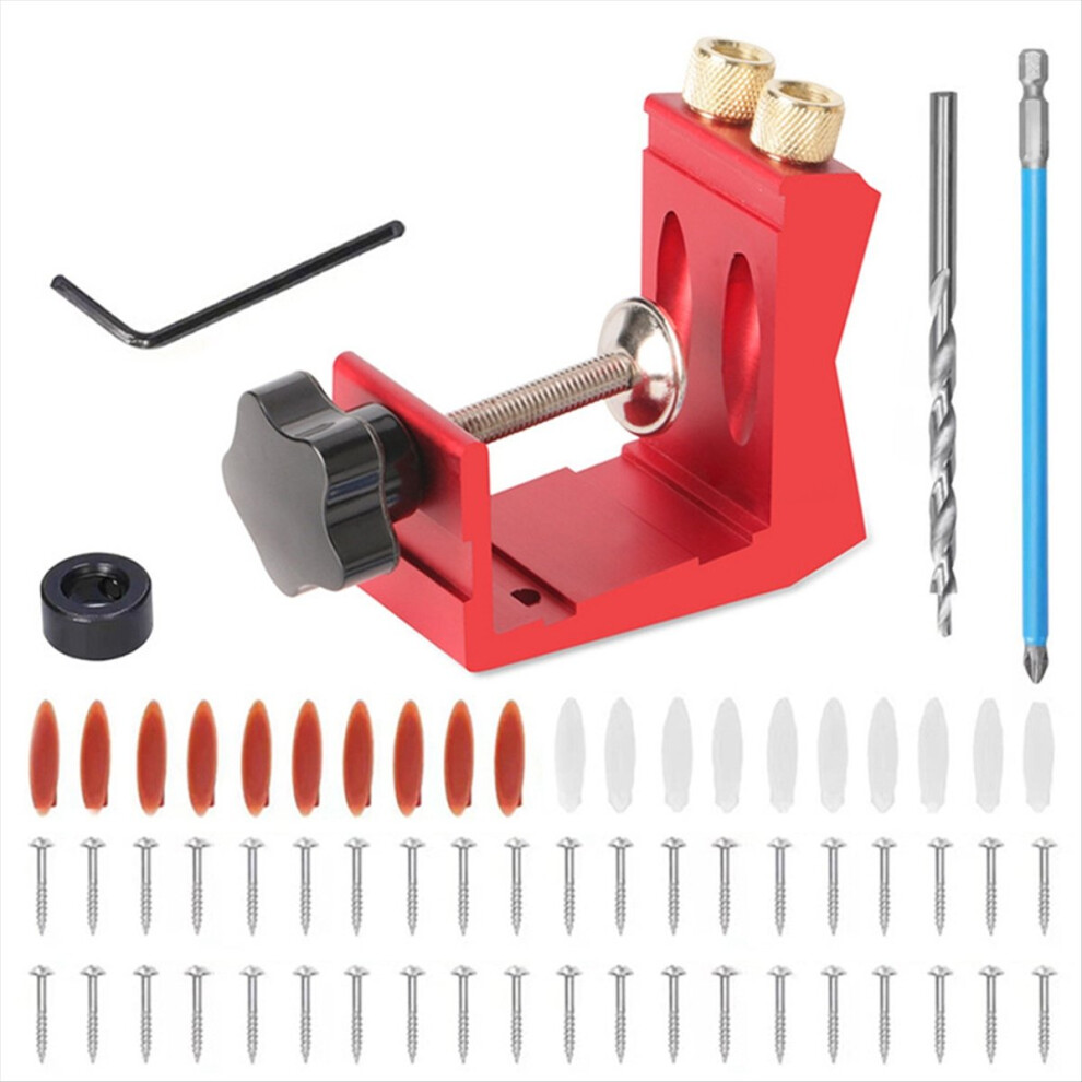 45Pcs Hole Jig Kit Dowel Drill Joinery Screw Kit Carpentry Locator,A 4852765375994