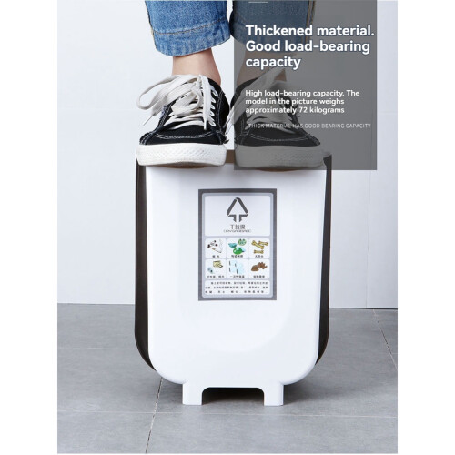 Opvouwbare keukenprullenbak, recyclebare afvalcontainer, wit 2