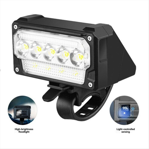 Luz delantera para bicicleta, 5 LED, recargable 2