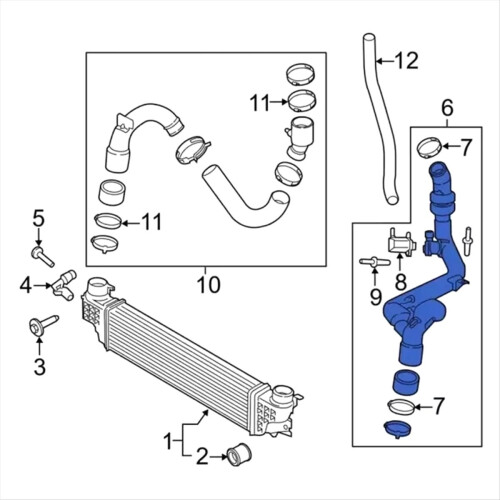 Σωλήνας εισαγωγής intercooler Σωλήνας ψύξης με υπερσυμπιεστή για 1