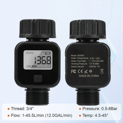 Digitale LCD-waterstroommeter, tuinirrigatieslang, stroomsensor 1