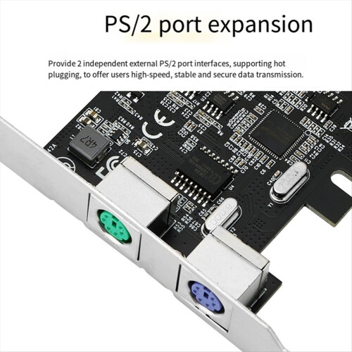 Κάρτα επέκτασης PCIE σε PS/2 για προσαρμογέα ποντικιού και πληκτρολογίου PS2 PCI-E 1
