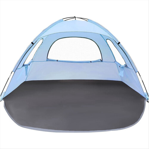 Tienda de playa con toldo transpirable azul 1