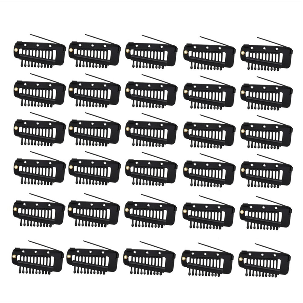 Unisex 30 Pieces Chunni Clips Hair Extension Wigs Snap Clips Comb