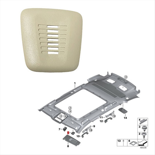 Auto-interieur Dakmicrofoon Decoratieve afdekking voor modellen Beige 1