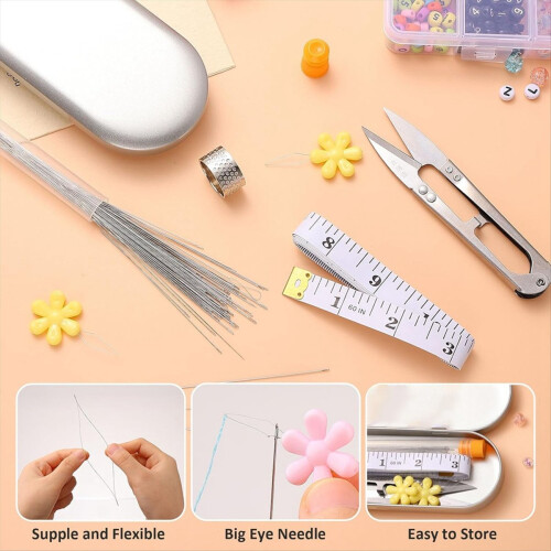 74 Pcs Beading Needles Set for Jewelry Making Various Sizes 1