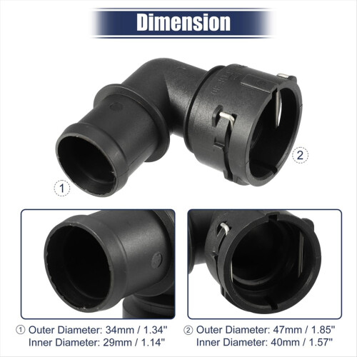 Engine Coolant Hose Connector Fit for A3 2.0L 2