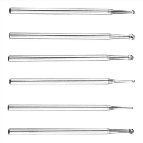 Conjunto de 6 brocas esféricas de lâmina grande com haste de 3/32 polegadas para fabricação de joias. 2
