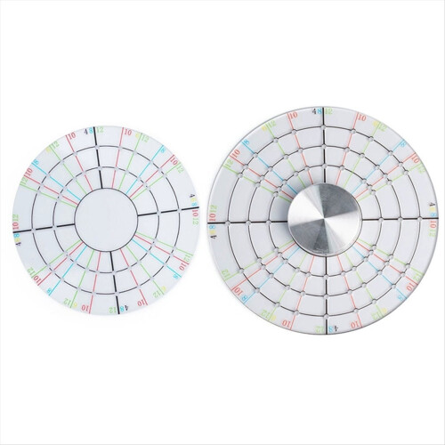 Conjunto de 2 divisores circulares para modelagem e acabamento de cerâmica.