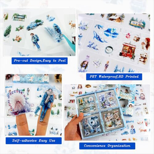 Conjunto de 100 adesivos de inverno para scrapbooking. 2