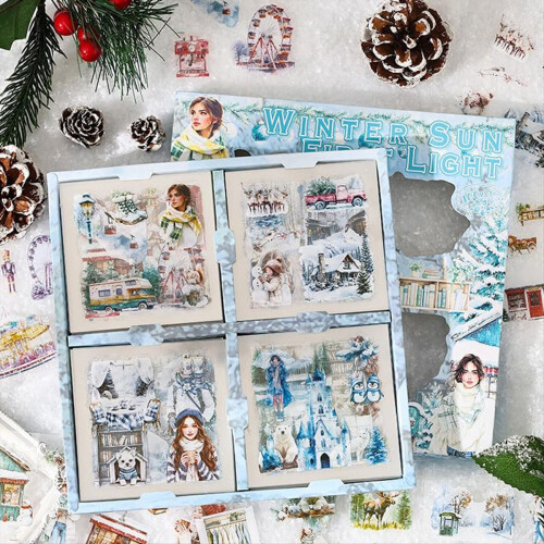 Conjunto de 100 adesivos de inverno para scrapbooking. 1