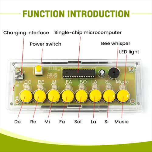 Kit electrónico DIY Kit de piano electrónico de 8 teclas DIY 1