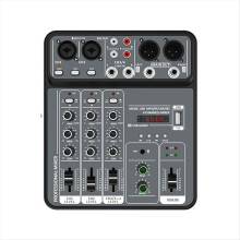 4-kanaals audiomixer 48V fantoomvoeding USB studio-geluidsmixers