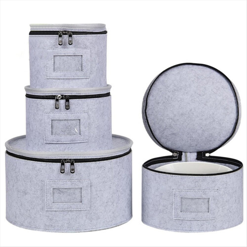 Bolsa de feltro para guardar copos, pratos e colheres. 2