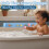 Protector contra salpicaduras de silicona para bañera infantil, color azul 6