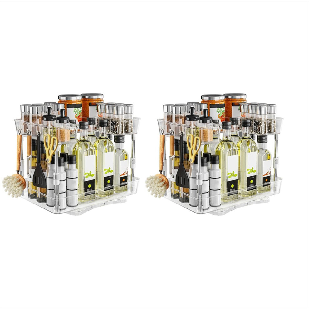Double-Layer Rotating Rack Multi-Function Rotating Rack for Home