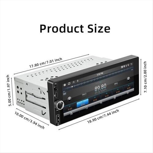 Auto 6,86 inch 1 Din MP5-speler Bluetooth draagbaar scherm 2+32G 1