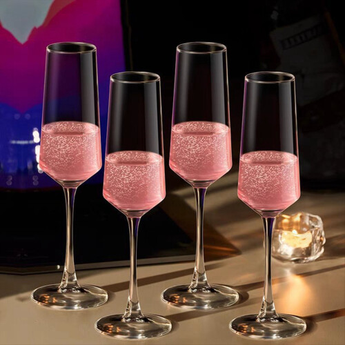Champagnergläser mit vertikalen Linien, Heimgläser, Kelche, High-End 1
