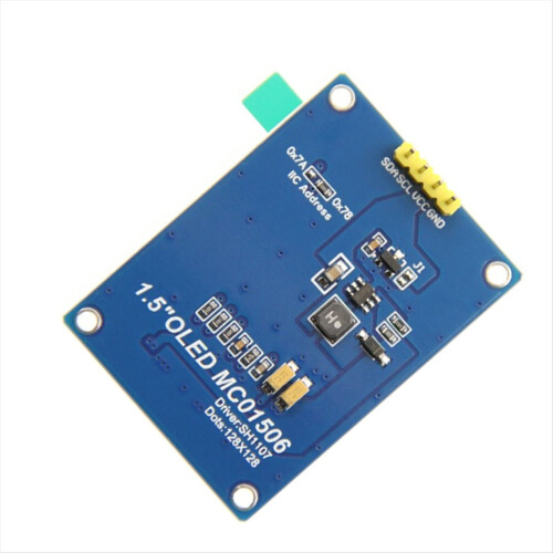 Module d'écran OLED 1,5 pouce 4 broches SH1107 Circuit intégré de commande 128x128 2