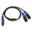 Cable divisor Speakon macho a 2 hembra para altavoz 3