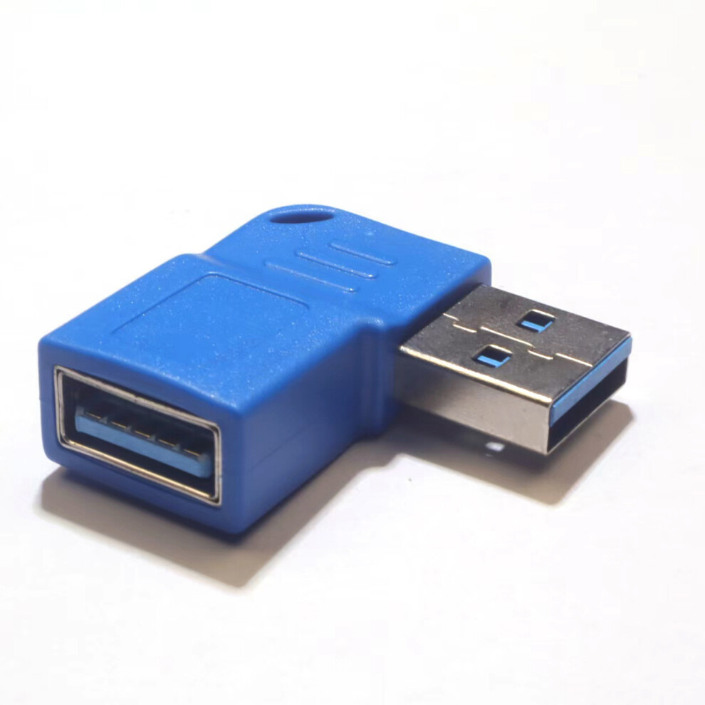 90 Degree Right Angle Usb 3.0 Female To Male- Left Bend Blue 7704000275903