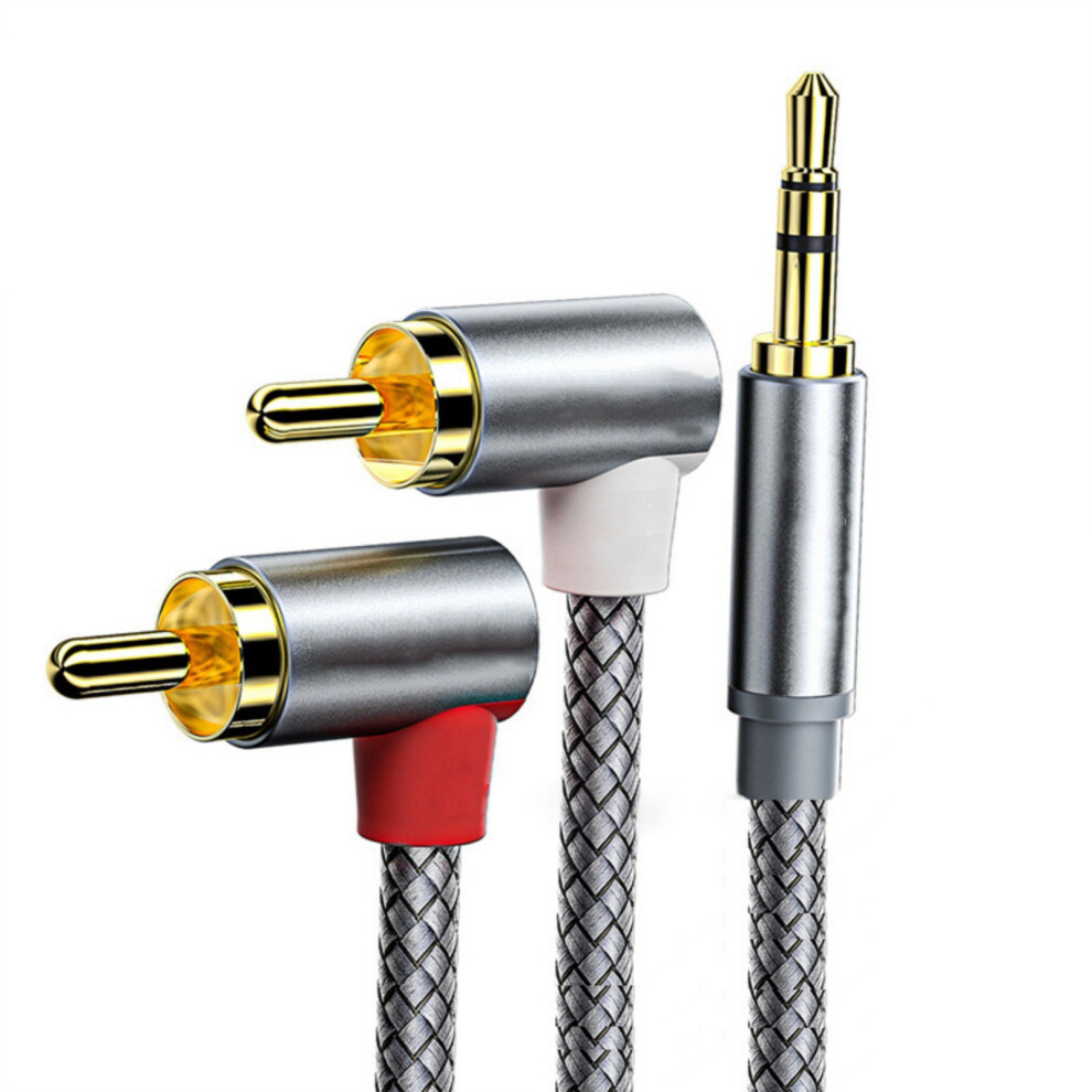 High Fidelitys 3.5Mm Auxiliary To 2Rca Audios-5M Elbow Grey 7704000276924