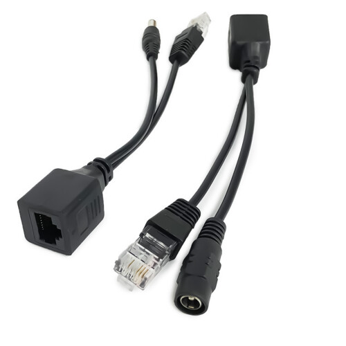 Passive PoE Injector and Splitter Kit with DC5521-Black 1