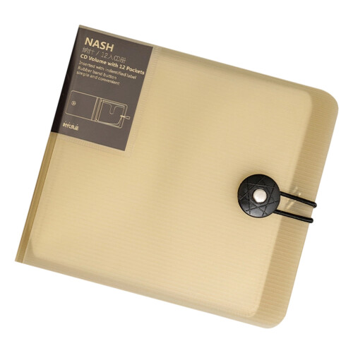 Organized CDs Storage Case with 12 Slots-translucent khaki