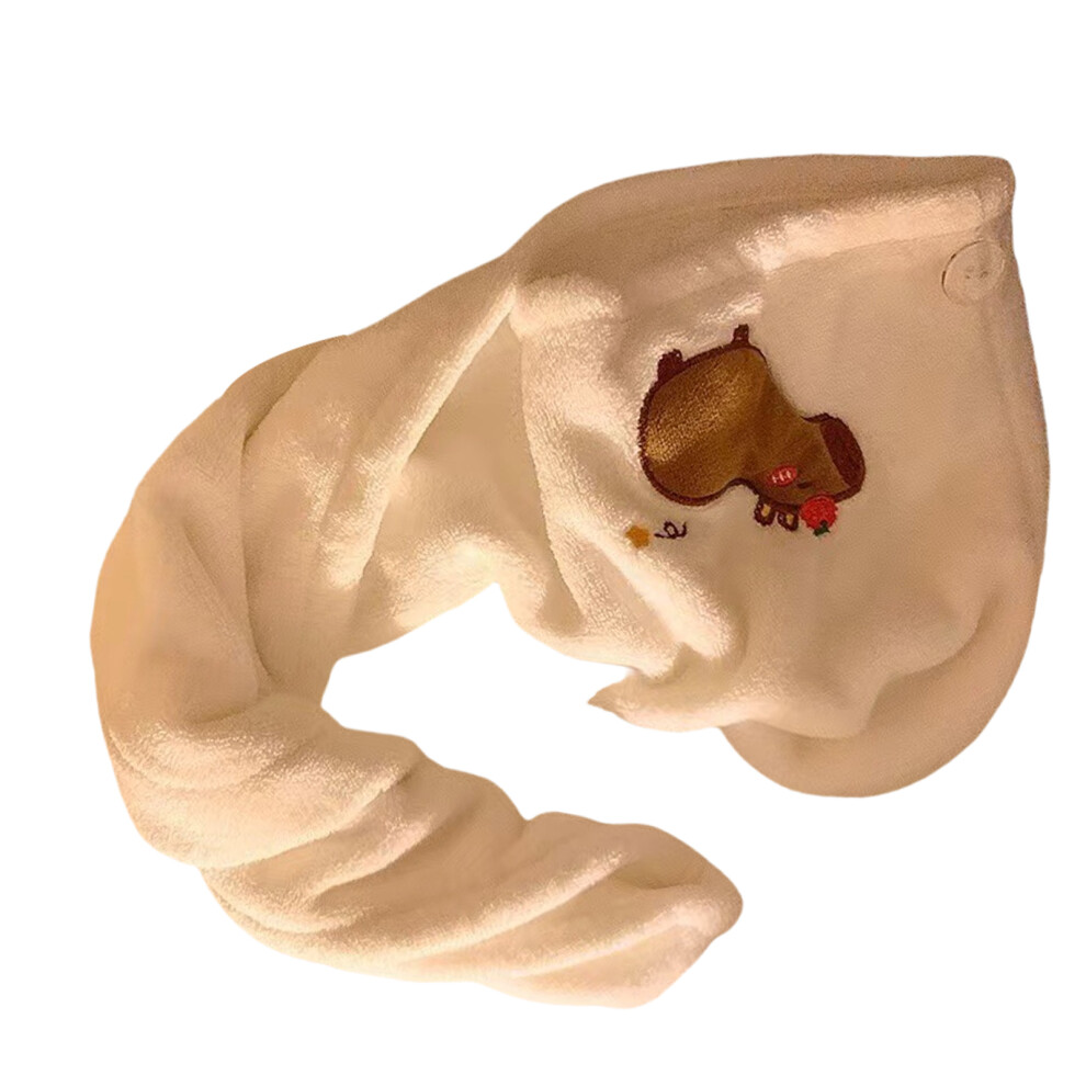Super Absorbent Hair Towel Wrap, Quick Drying Microfiber- White
