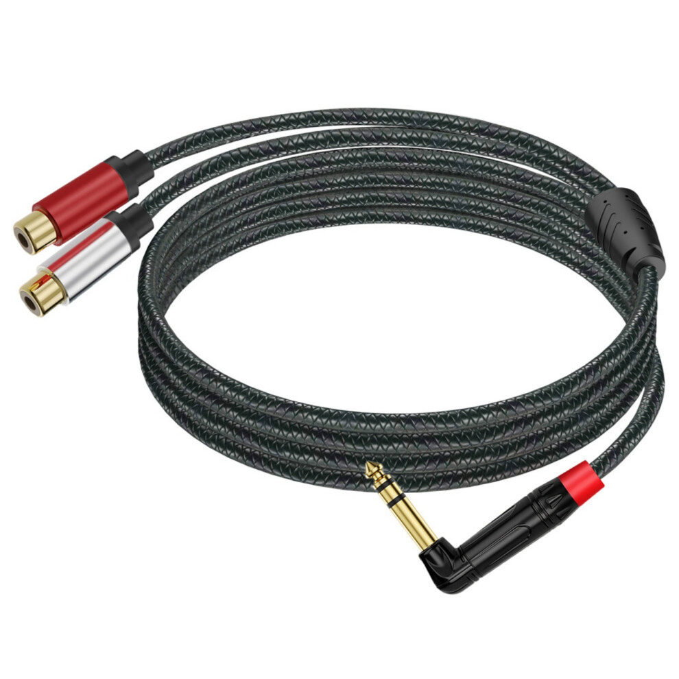 Heavy Duty 6.35Mm Trs Male To 2Rca Stereos-3M Female Head Gold 7704000275828