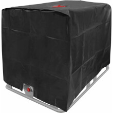 Husă IBC pentru prevenirea algelor, protecție impermeabilă și rezistentă pentru depozitare în aer liber de 1000 l, husă neagră anti-UV cu