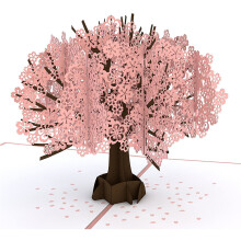 3D-Kirschblüten-Pop-Up-Karte, exquisites Design für Valentinstag und Muttertag, umweltfreundliches Papier, romantischer Gruß mit personalisierter
