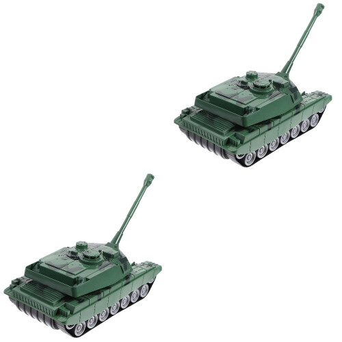 2Pcs Rotatable Turret Tank Model War Toy Desktop Decoration 2