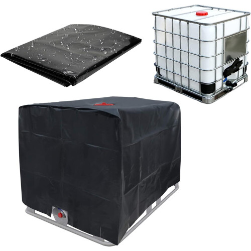 Βαρέως τύπου κάλυμμα IBC Tote για εξωτερικές δεξαμενές νερού, το μαύρο προστατευτικό