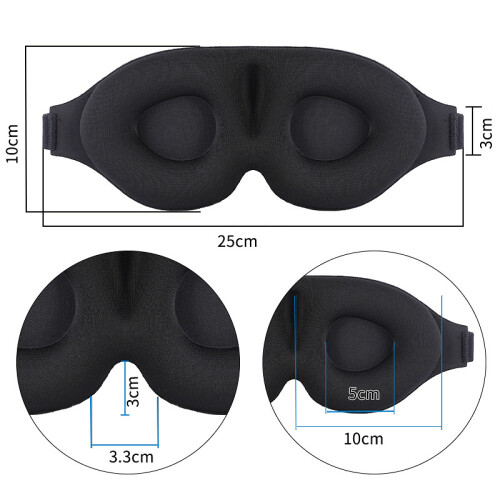 Μάσκα ύπνου Silk-Like3D, ρυθμιζόμενο λουράκι που μπλοκάρει το φως για άνδρες και 1