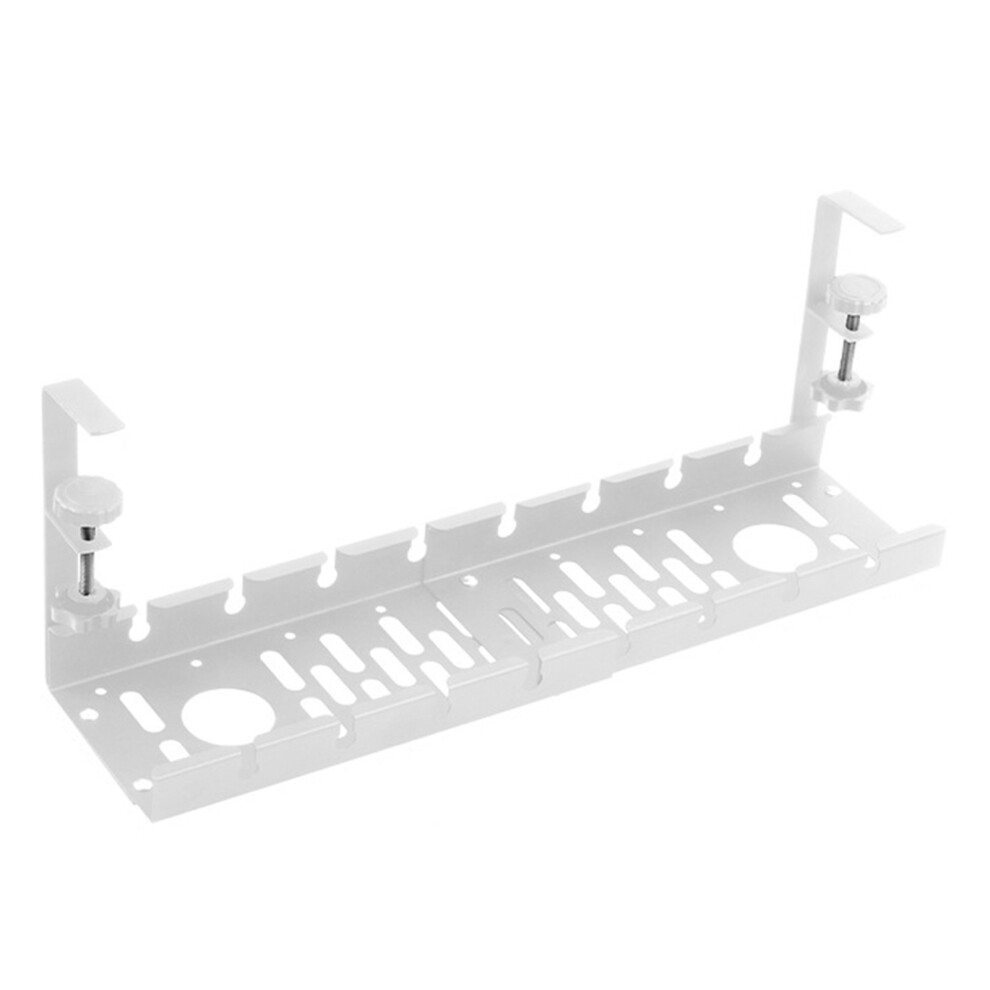Space Saving Under Desk Cable Tray Adjustable Length-White 7704000277082