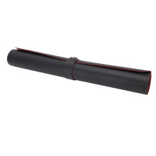 Große wasserdichte Lederschminkmatte 100x50cm Schwarz und Rot mit Tragegurt