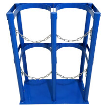 Cylinder Carrier With Steel Base For Nitrogen CO2 O2 Tanks Freestanding Upright Tank Holder 45x22x60cm